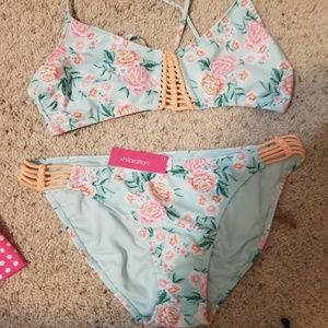 Mint / coral bikini, xl